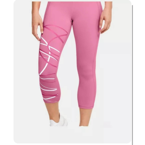 UNDER ARMOUR WOMEN'S HEATGEAR REFLECT HI-RISE CROP PINK - Picture 5 of 9